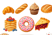 Bakery Clipart Set, a Decorative Illustration by Pati Charm Studio (Thumbnail 1 of 8)