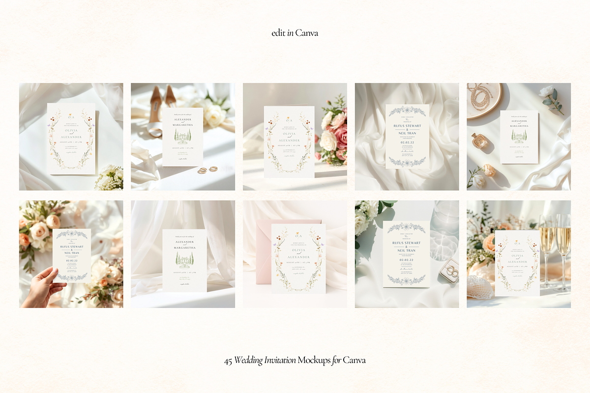 Wedding Invitation Canva Mockups, an Advertising Mockup by Matisse Studio (Photo 7 of 9)