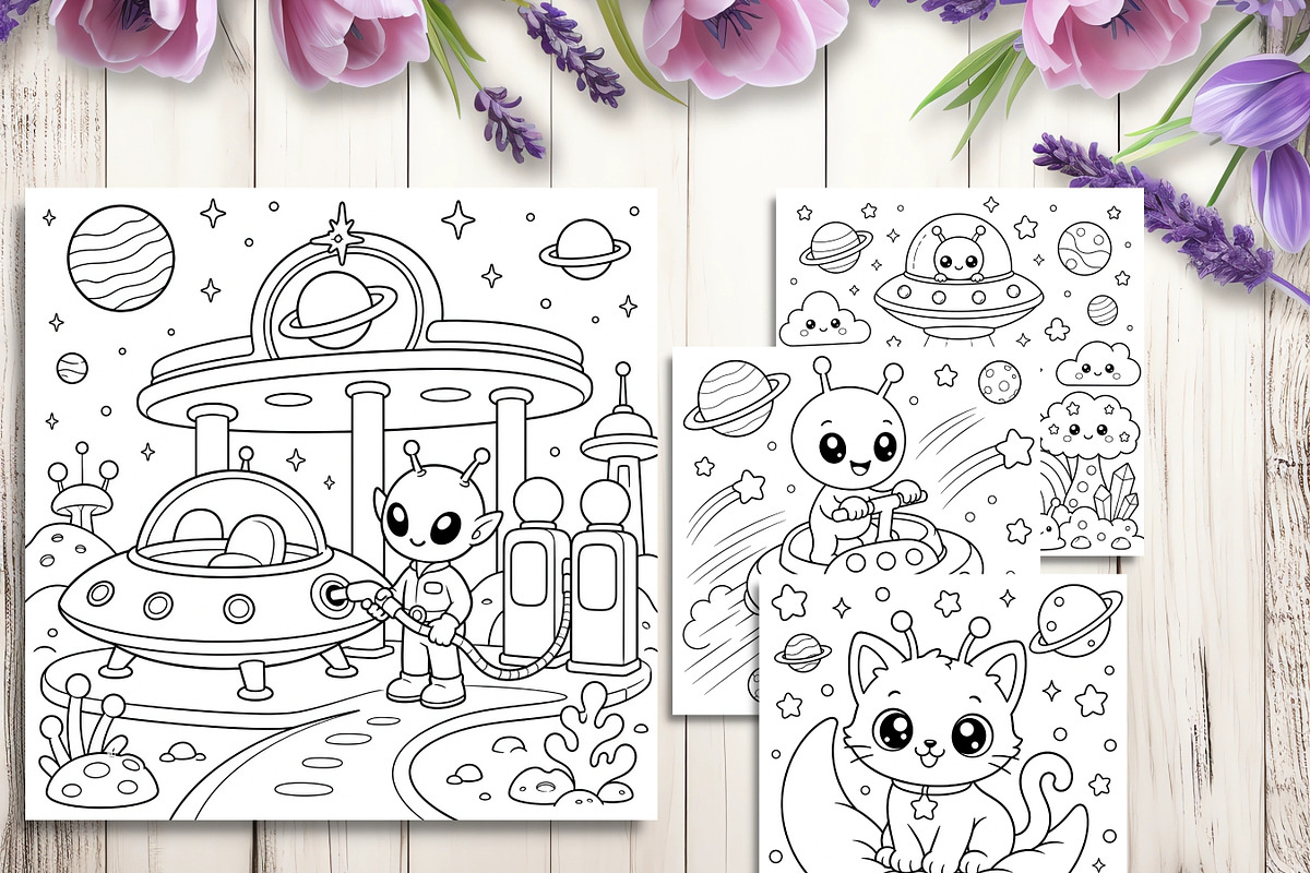 79 Printable Alien Coloring Pages, a Brochure Template by LA Design (Photo 6 of 10)
