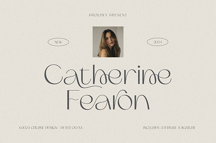 Catherine Fearon Stylish Sans, a Sans Serif Font by Cruzine