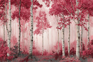 Whispering Grove - Mural Wallpaper, a Decorative Illustration by Virgo Studio