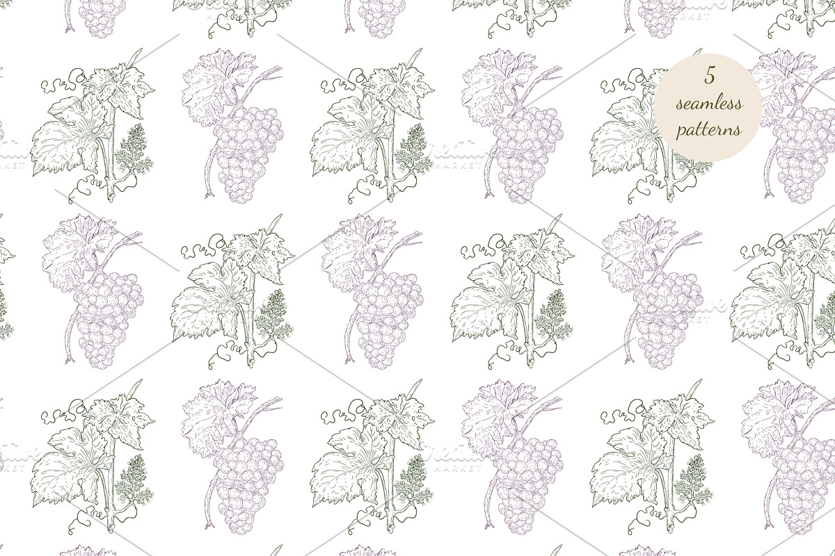Wine inspired collection. Hand drawn, a Decorative Illustration by YvY (Photo 4 of 9)