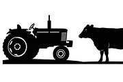 Rustic farm tractor and cow design, an Illustration by Amazin_art (Thumbnail 2 of 30)