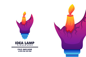 Idea Lamp Colorful Logo