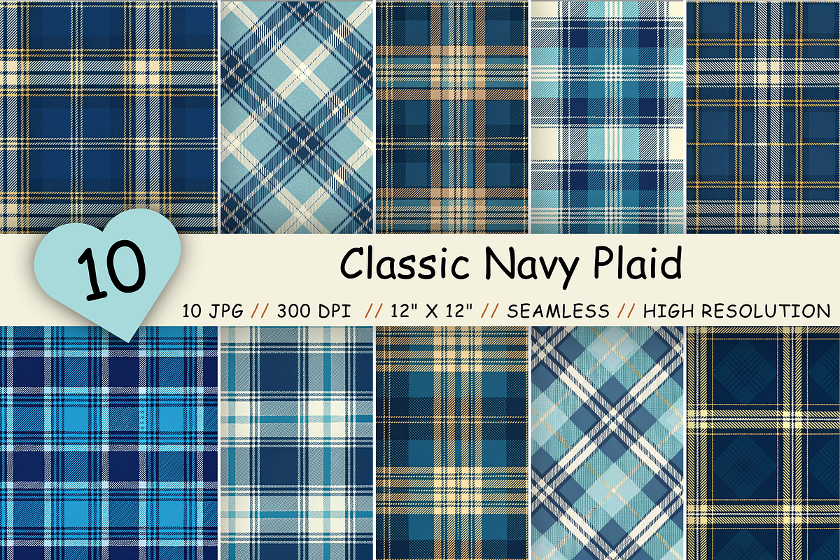 Blue Tartan Seamless Pattern, a Pattern Graphic by FloridPrintables (Photo 1 of 9)
