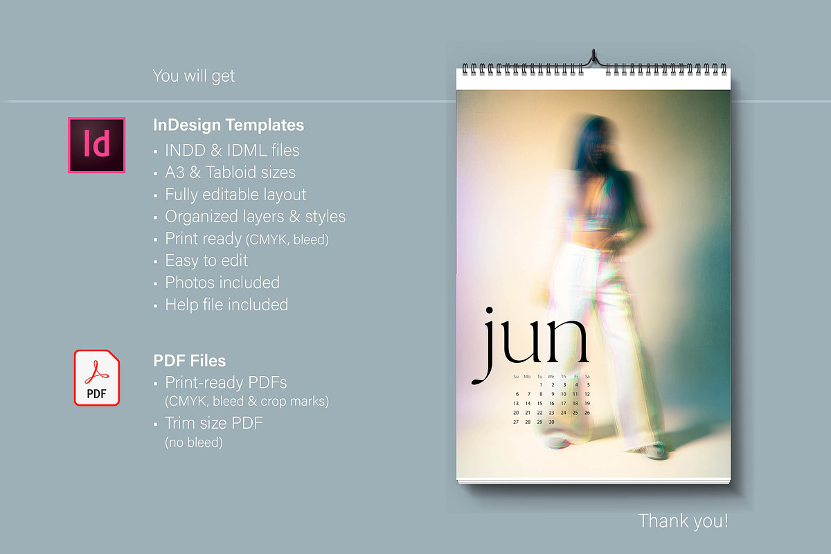 2027 Modern Wall Calendar Template, a Stationery Template by R-studio (Photo 8 of 8)