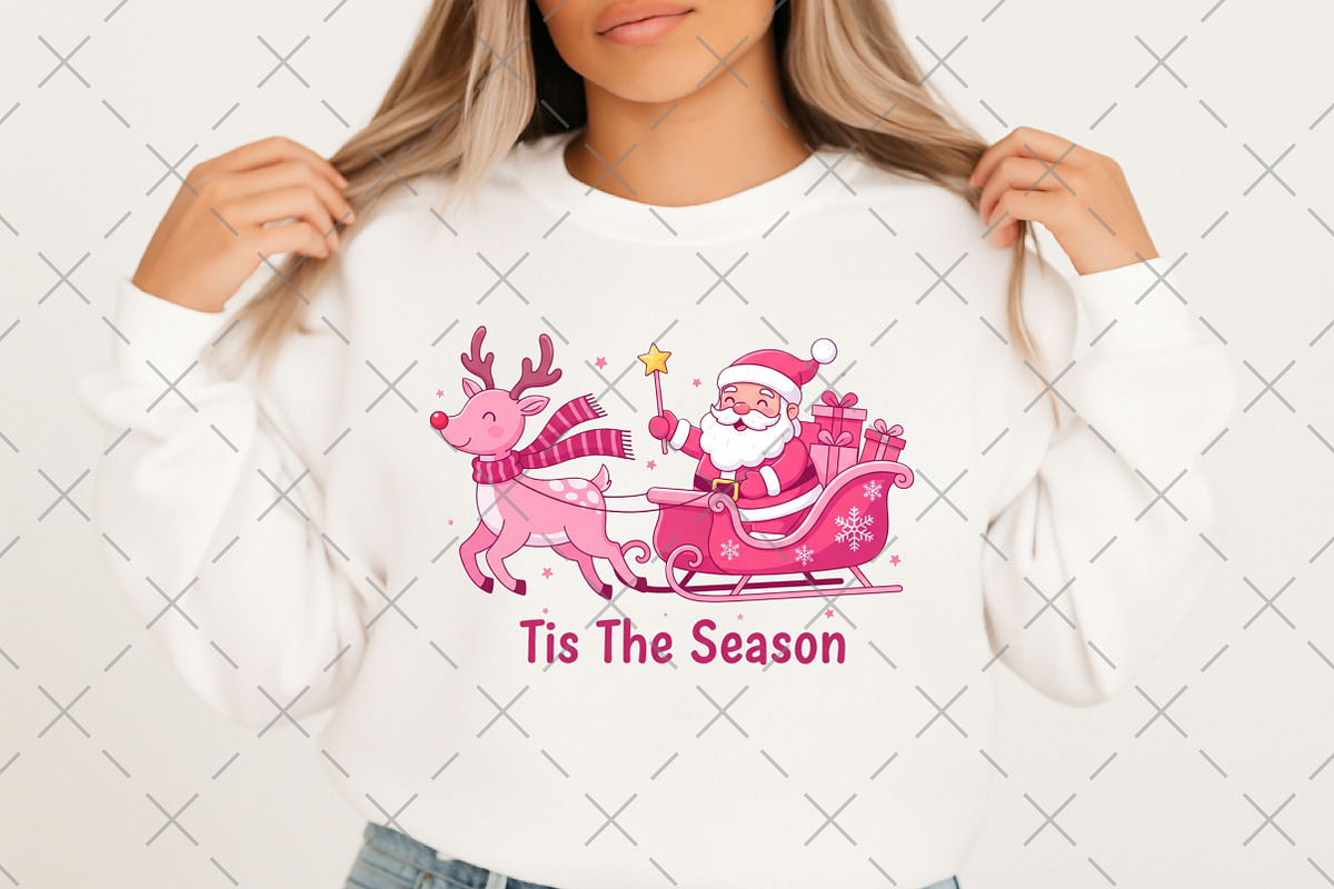 Tis the Season,Santa Reindeer Sleigh, an Illustration by Craft Nest (Photo 2 of 6)