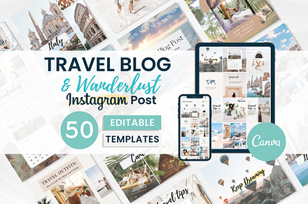 50 TRAVEL Instagram Templates 2023