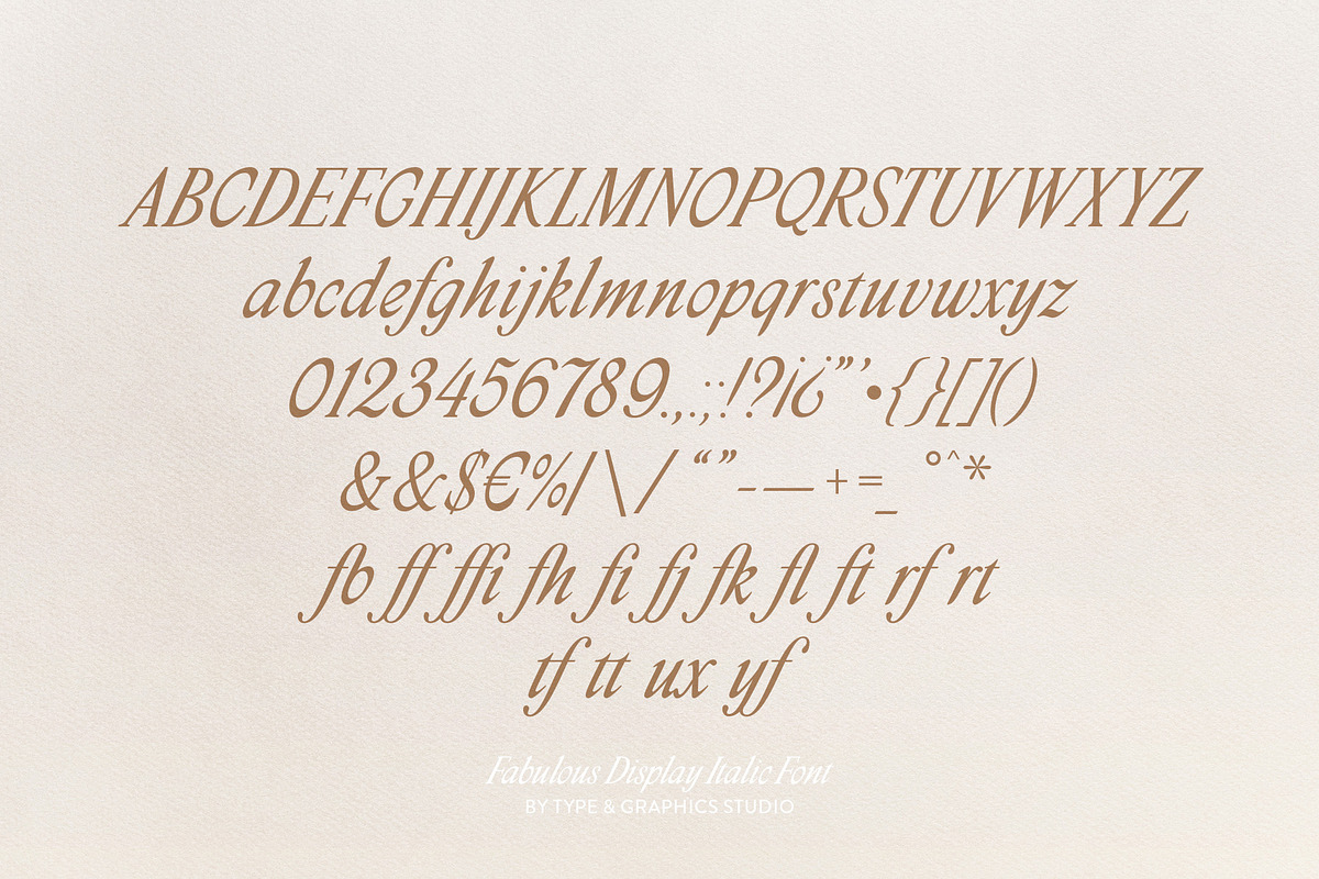 Fabulous Display Italic Font, a Serif Font by Type and Graphics Studio (Photo 16 of 18)