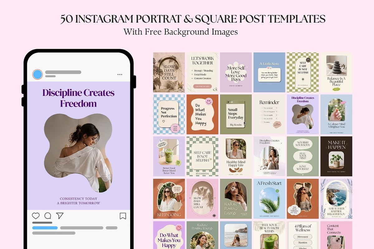 Aesthetic Instagram Templates, a Social Media Template by Arslan (Photo 2 of 7)