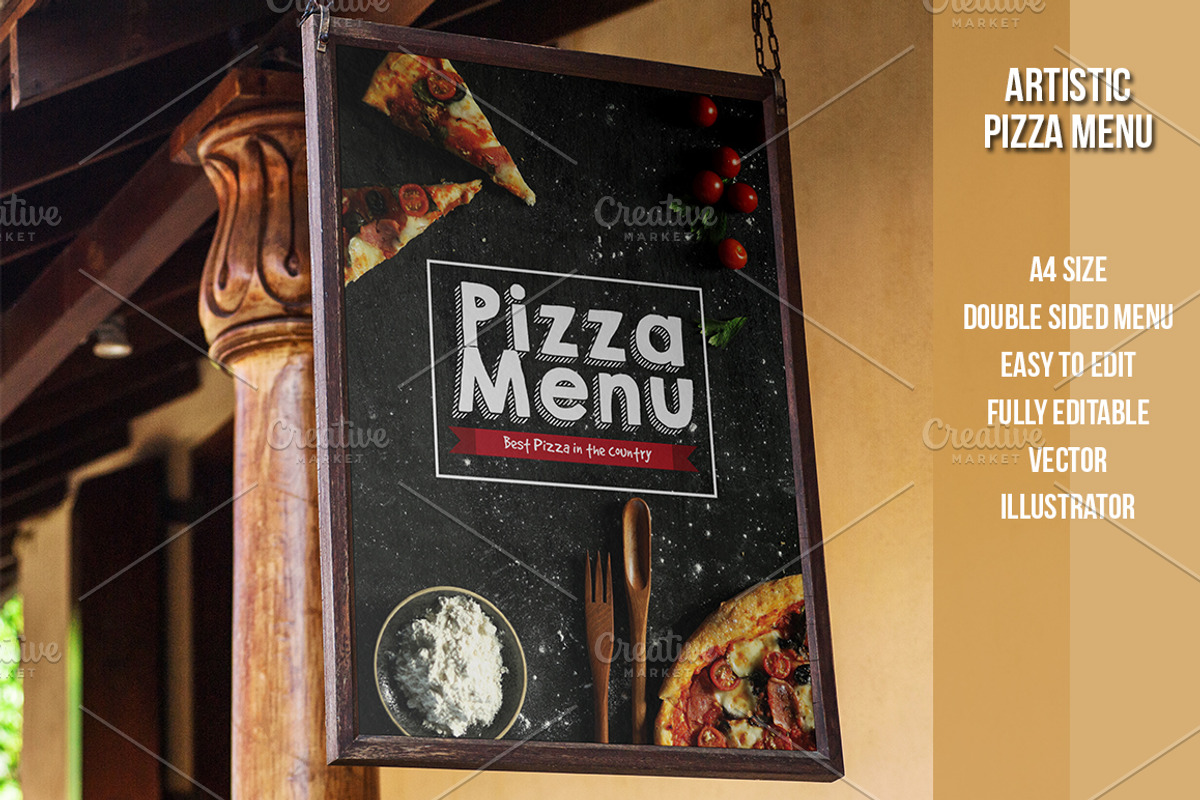 Artistic Pizza Menu Template, a Brochure Template by Minimalist Studio (Photo 1 of 4)
