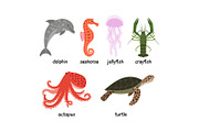 Sea animals set, an Object Graphic by ianakauri (Thumbnail 3 of 4)