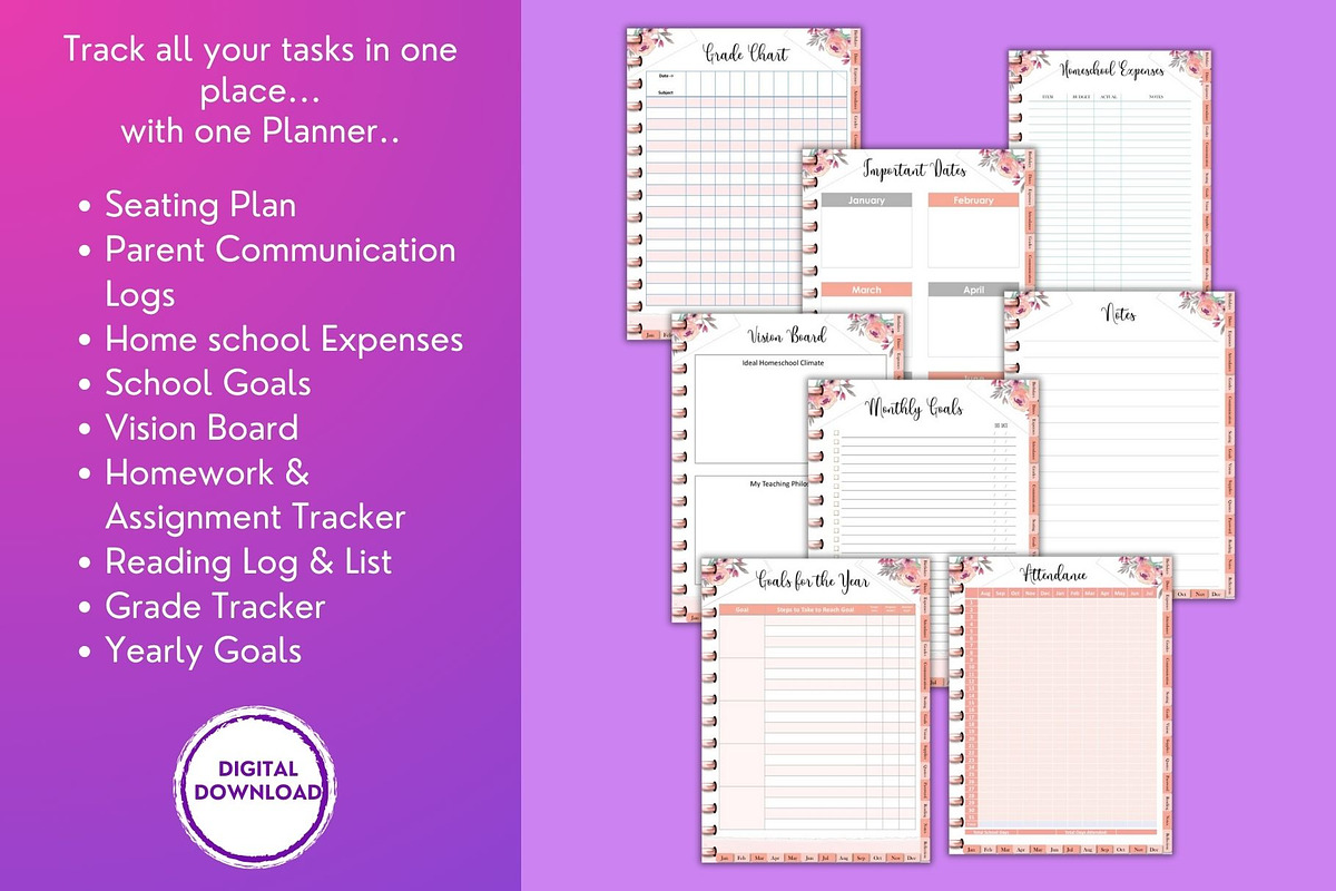 Digital Teacher Planner 2024 iPad, a Design Template by Design Composer (Photo 6 of 12)