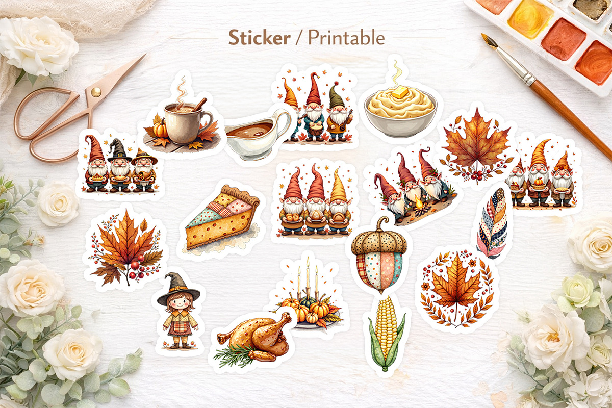 Watercolor Thanksgiving Clipart, an Illustration by Artnoy (Photo 7 of 8)
