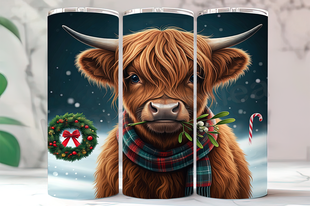 Cute Christmas Highland Cow Tumbler, an Arts & Entertainment Photo by LamanAzalea (Photo 1 of 2)