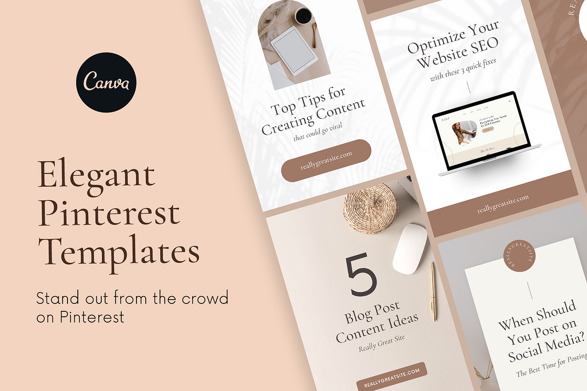 Elegant Pinterest Pin Templates, a Social Media Template by Roger Coles (Photo 1 of 7)