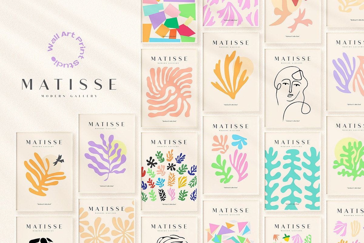 Matisse Modern Gallery 1, a Background Graphic by Wall Art Print Studio (Photo 1 of 13)
