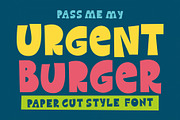 Uergent Burger - Papercut Style Font, a Handwritten Font by Four Lines Std. (Thumbnail 1 of 10)