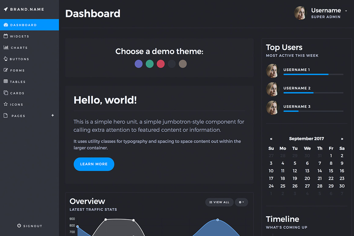 Bootstrap 4 Admin Dashboard Template, a Bootstrap Template by Medialoot (Photo 9 of 10)
