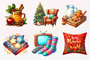 Christmas Movie Night Clipart, an Illustration by Dream Creation (Thumbnail 2 of 7)