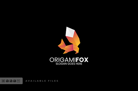 Origami Fox Gradient Colorful Logo