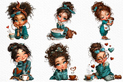 Whimsical Valentine Coffee Girl Png, an Illustration by Craft Nest (Thumbnail 5 of 11)