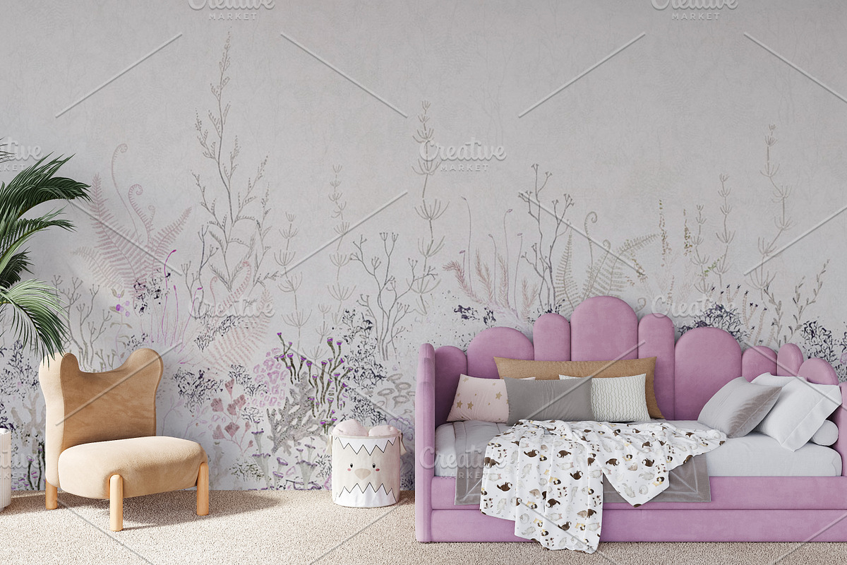 Wallpaper mockup Girl's room mockup, a Household Mockup by Hunny Badger (Photo 6 of 6)