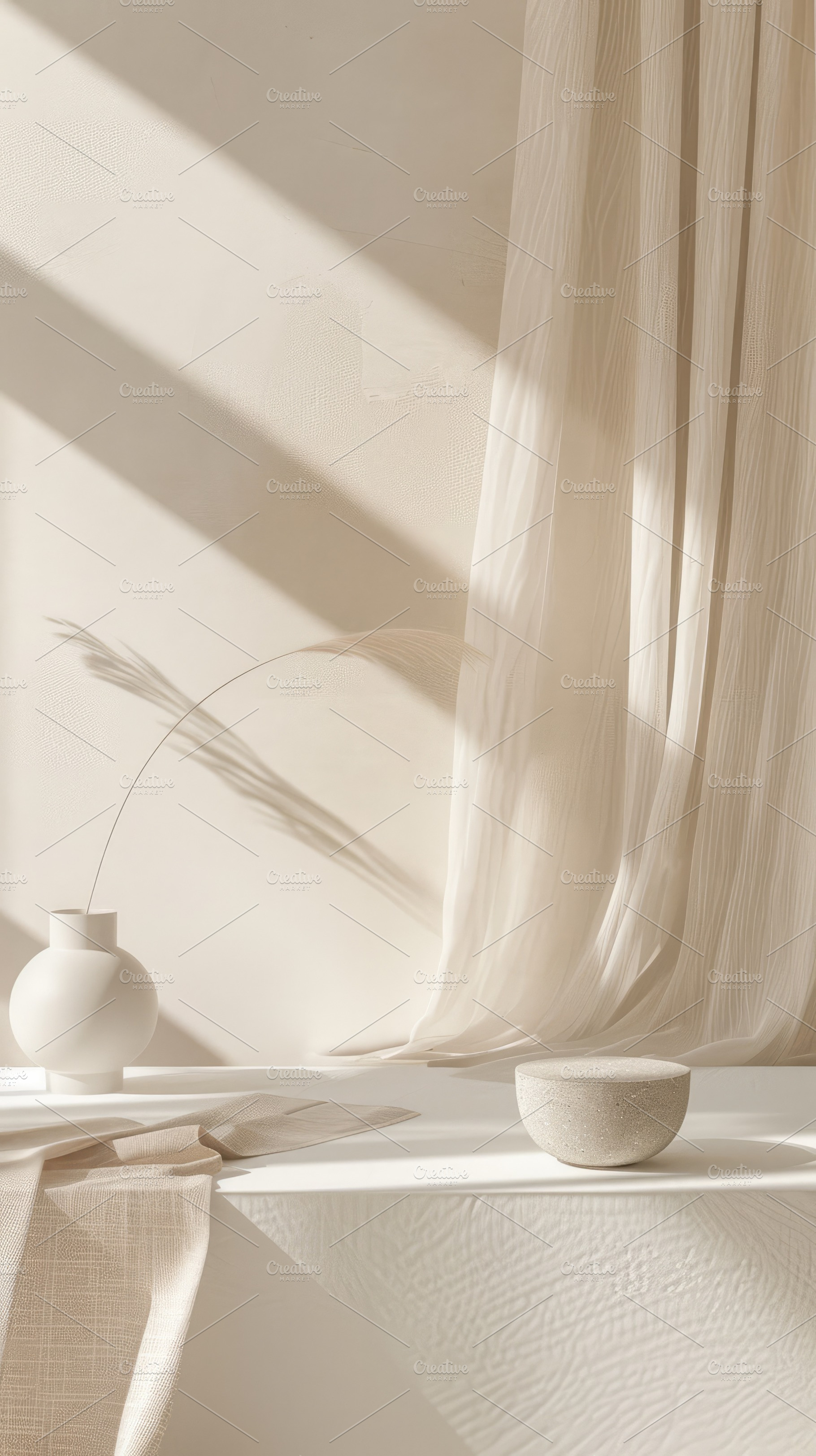 Minimalist Product Podium in beige, a Background Photo by Virgo Studio
