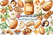 Almond Peanut Cashew Watercolor Clip, an Illustration by Rose Art (Thumbnail 1 of 7)