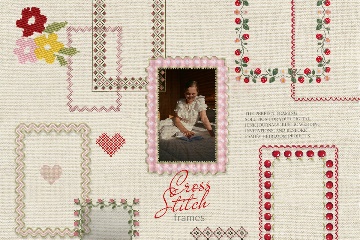 Cross Stitch 80+ Scrapbook frames, an Object Graphic by 60secondsArt (Photo 7 of 10)