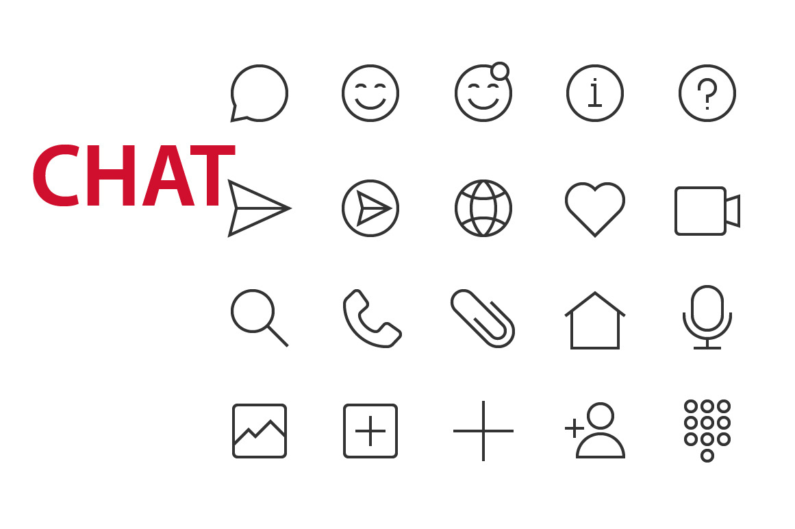 20 Chat UI icons, an Outline Icon by Palau