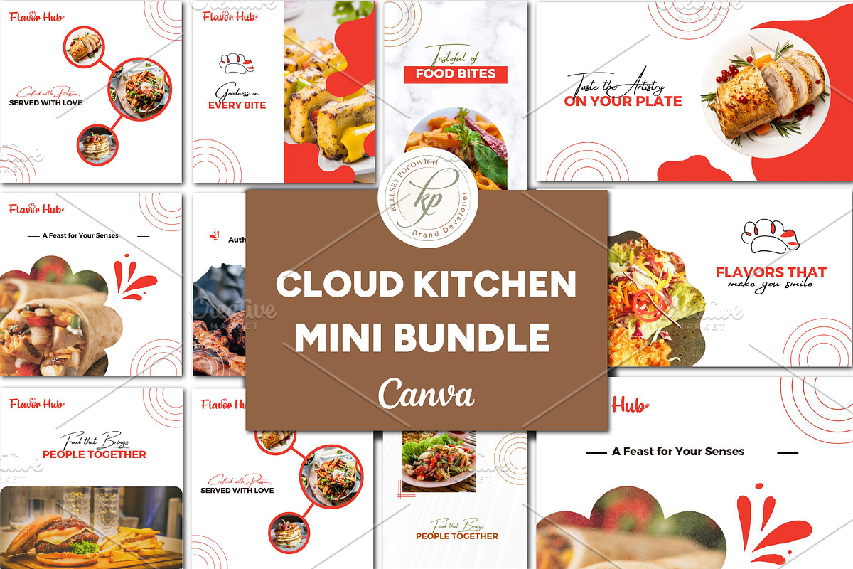 Cloud Kitchen Business Mini Bundle, a Social Media Template by Branding by Kellsey (Photo 1 of 5)