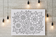 Flowers Coloring Pages, an Illustration by Katika Shop (Thumbnail 7 of 7)