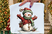 Whimsical Christmas Snowman PNG, an Illustration by Craft Nest (Thumbnail 6 of 10)