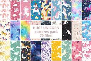 70 Unicorn Seamless Patterns