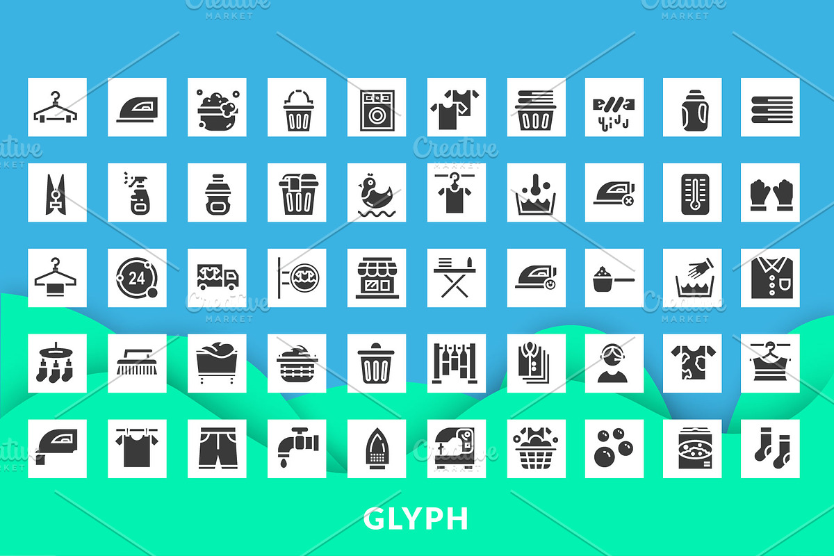 200 Laundry Icon Pack, an Icon by Creastale (Photo 3 of 5)