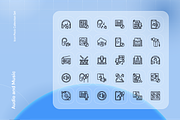 Audio and Music Icon Set, an Outline Icon by Nathaya Studio (Thumbnail 2 of 2)