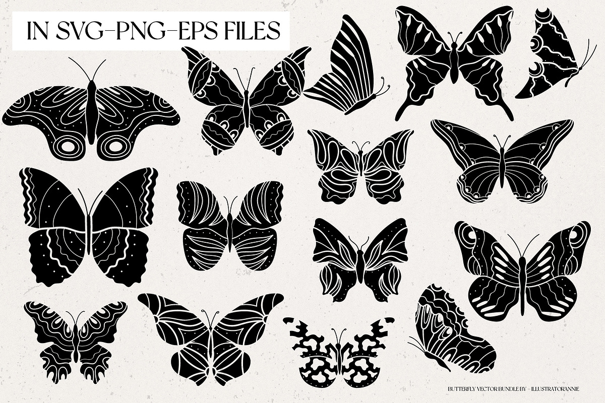 Butterfly Clipart Bundle, an Object Illustration by IllustratorAnnie (Photo 4 of 6)