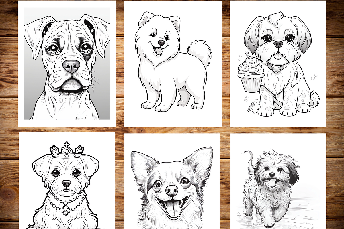 Puppy Coloring Pages for Kids, a Brochure Template by LA Design (Photo 3 of 10)