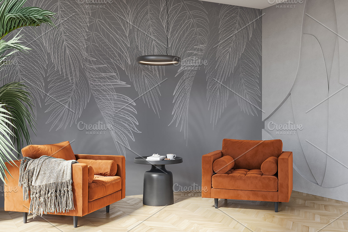 Wallpaper mockup Luxury living room, a Household Mockup by Hunny Badger (Photo 3 of 7)
