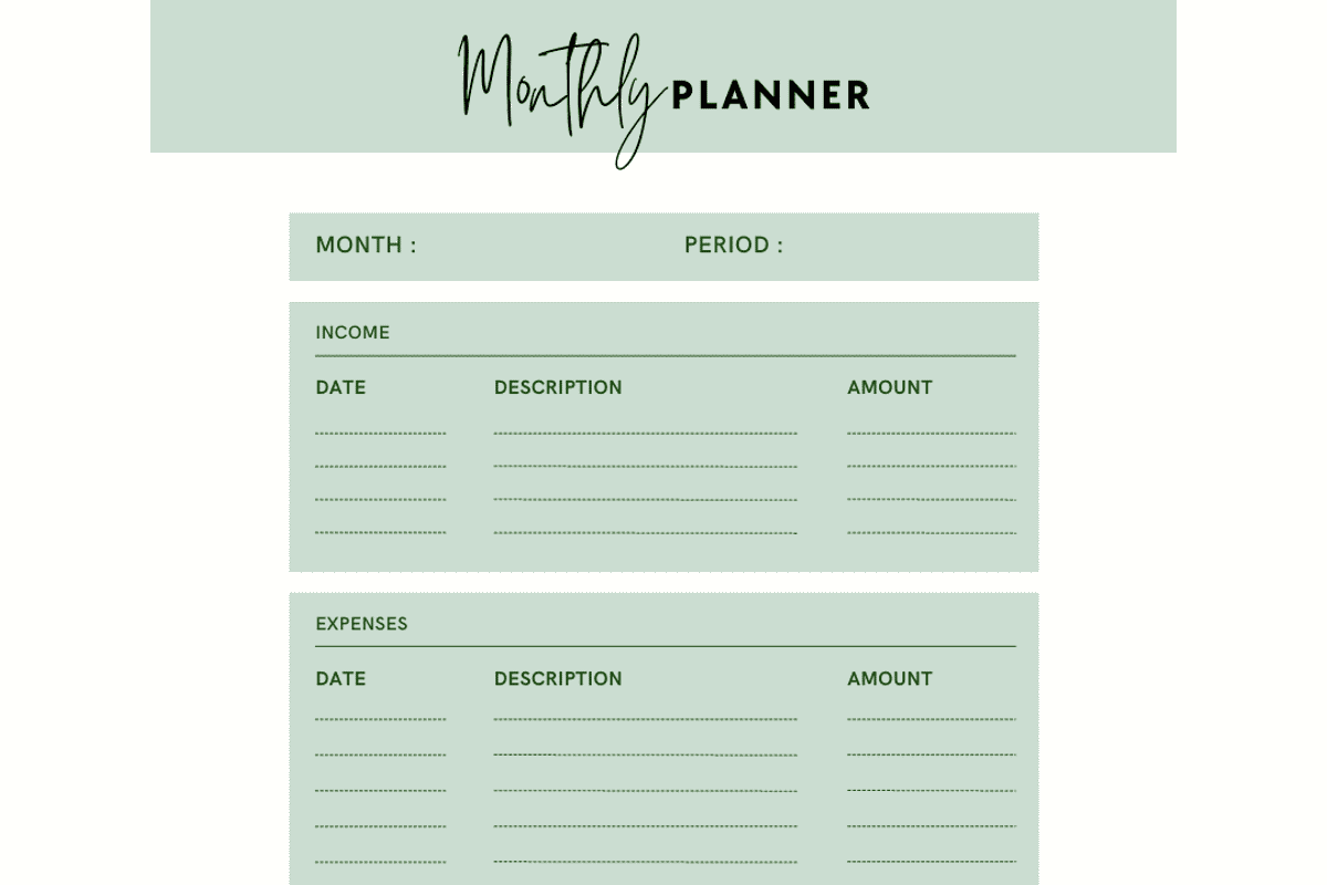 Monthly Budget Tracker, a Stationery Template by Brand Your Biz Co.