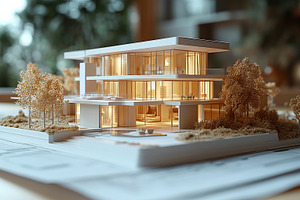 Architecture team working on house model building, an Architecture Photo by AlyaAnd