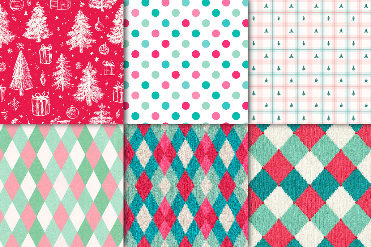 Pink Christmas Seamless Pattern, a Pattern Graphic by Black Bird Studio (Photo 3 of 6)