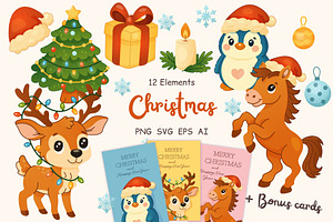Cute Winter & Christmas Clipart Set