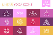Vector linear yoga icons, a Graphic by venimo (Thumbnail 1 of 3)