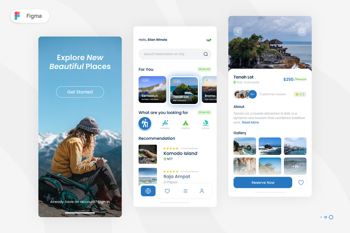 Travel Agency Mobile App, an UI Kit Template by Ermedia Studio (Photo 1 of 4)