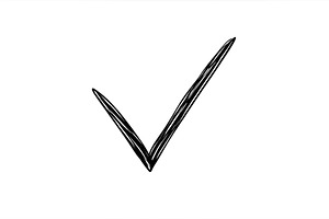 Check mark drawn in black ink, an Object Illustration by ZinetroN