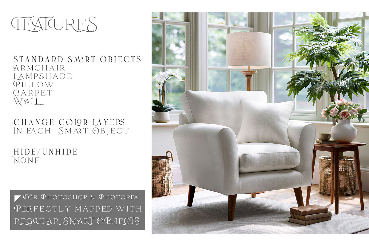 Armchair Upholstery Mockup, a Household Mockup by mock-ups (Photo 2 of 11)