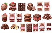 Watercolor Chocolate Dessert Clipart, a Food Illustration by Stellalunarts (Thumbnail 13 of 14)