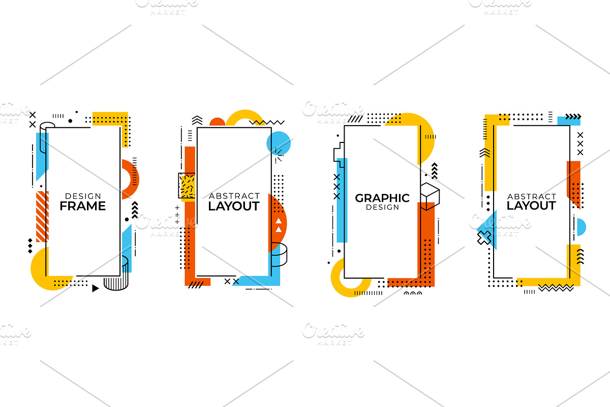 Memphis frame borders, templates, a Decorative Illustration by Buch&Bee